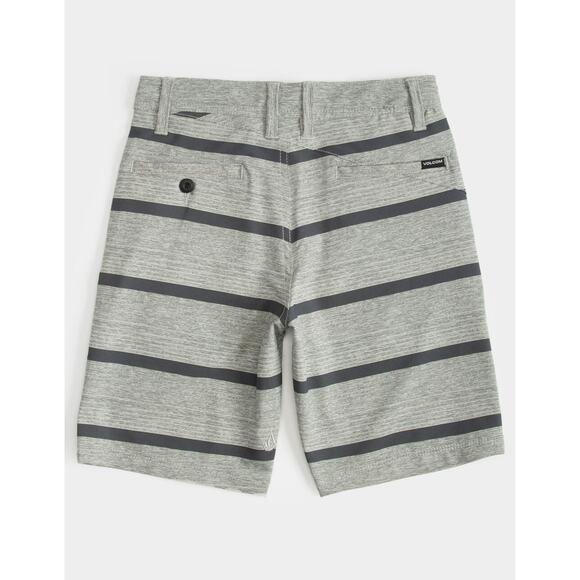 Volcom Frickin Surf N Turf Boys Hybrid Shorts Size 20 (30) Gray Black Stripe - Picture 4 of 6